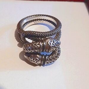 Gucci Double 🐍 🐍 Snake  Ringng size 8 sterling ,Stamped Gucci